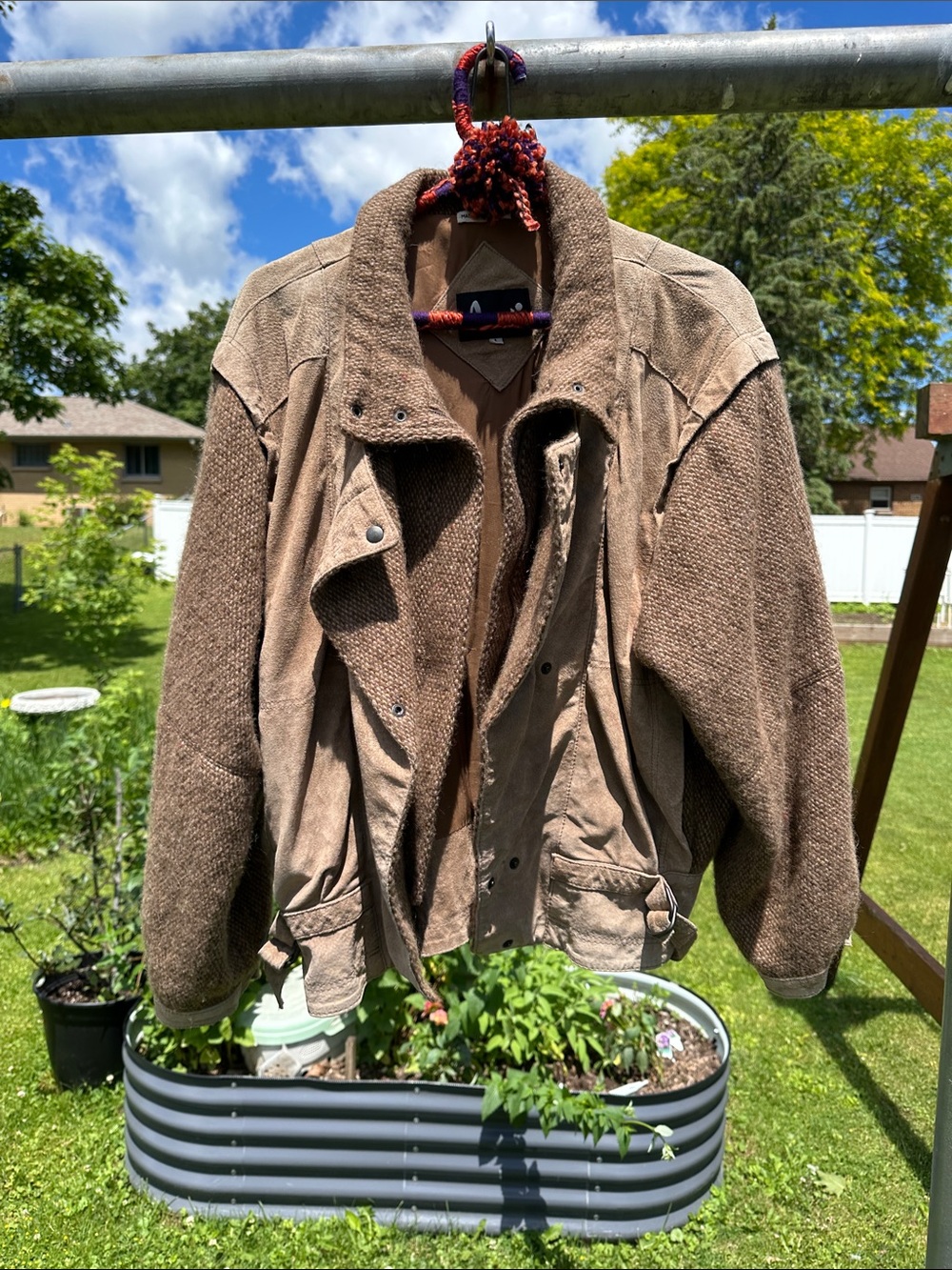Avanti Brown and Tan Mixed-Material Jacket